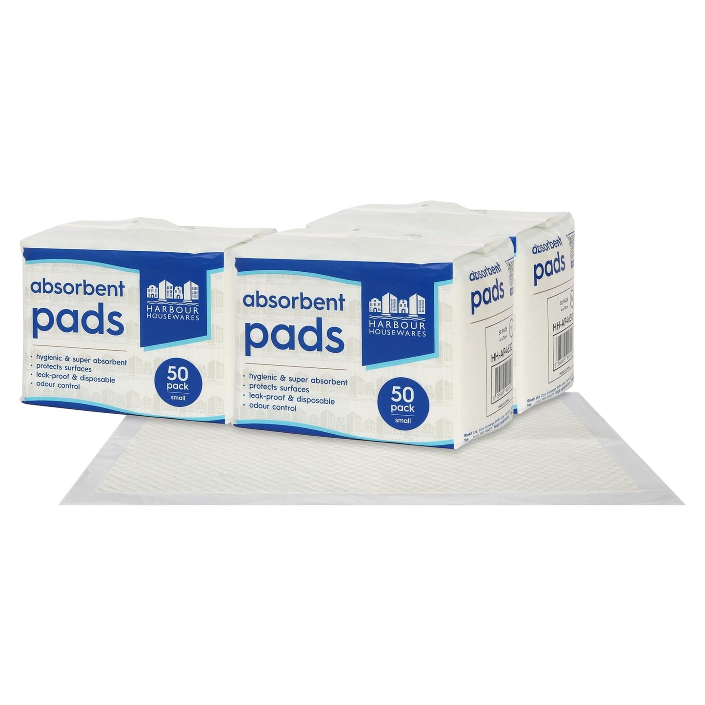 Harbour Housewares 100 Disposable Incontinence Bed Pads, 32.5 x 45 CM, White NEW