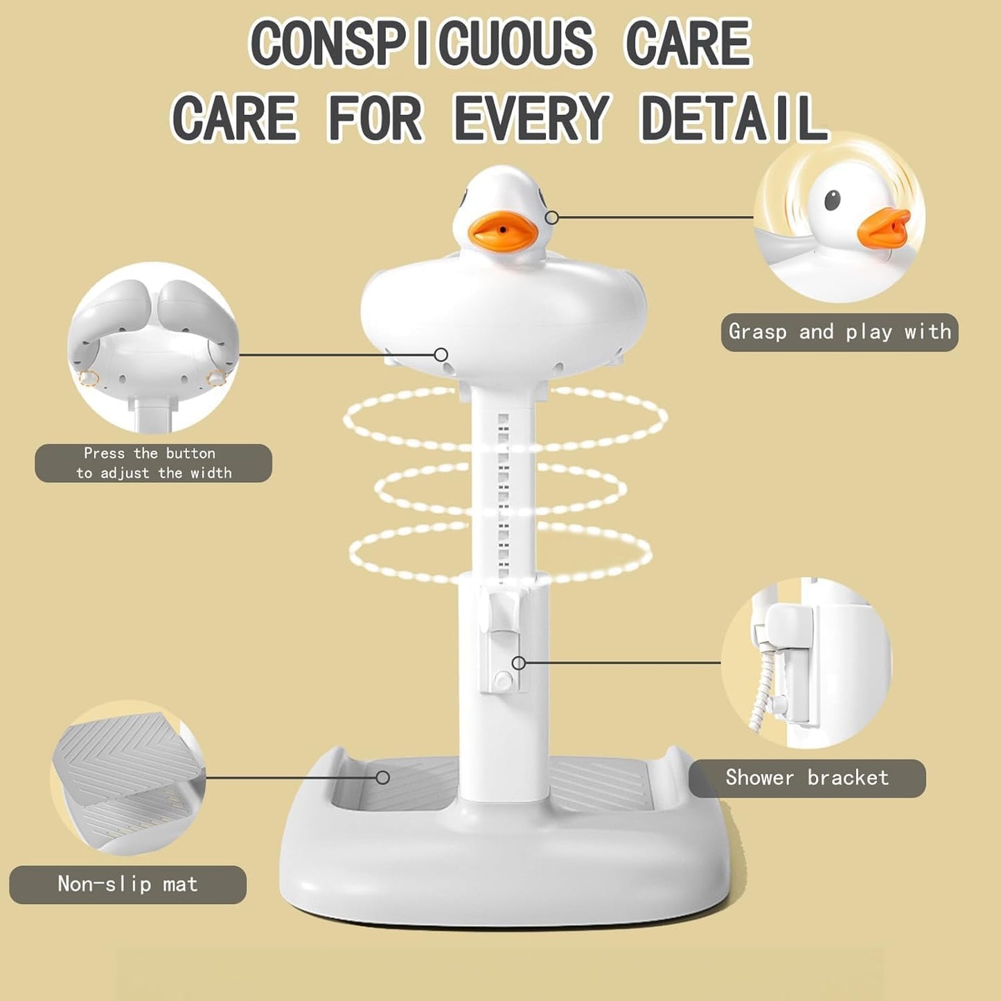 HIKILUMEN Adjustable Standing Bath Support Shower Safety Bathroom Accessory NEW