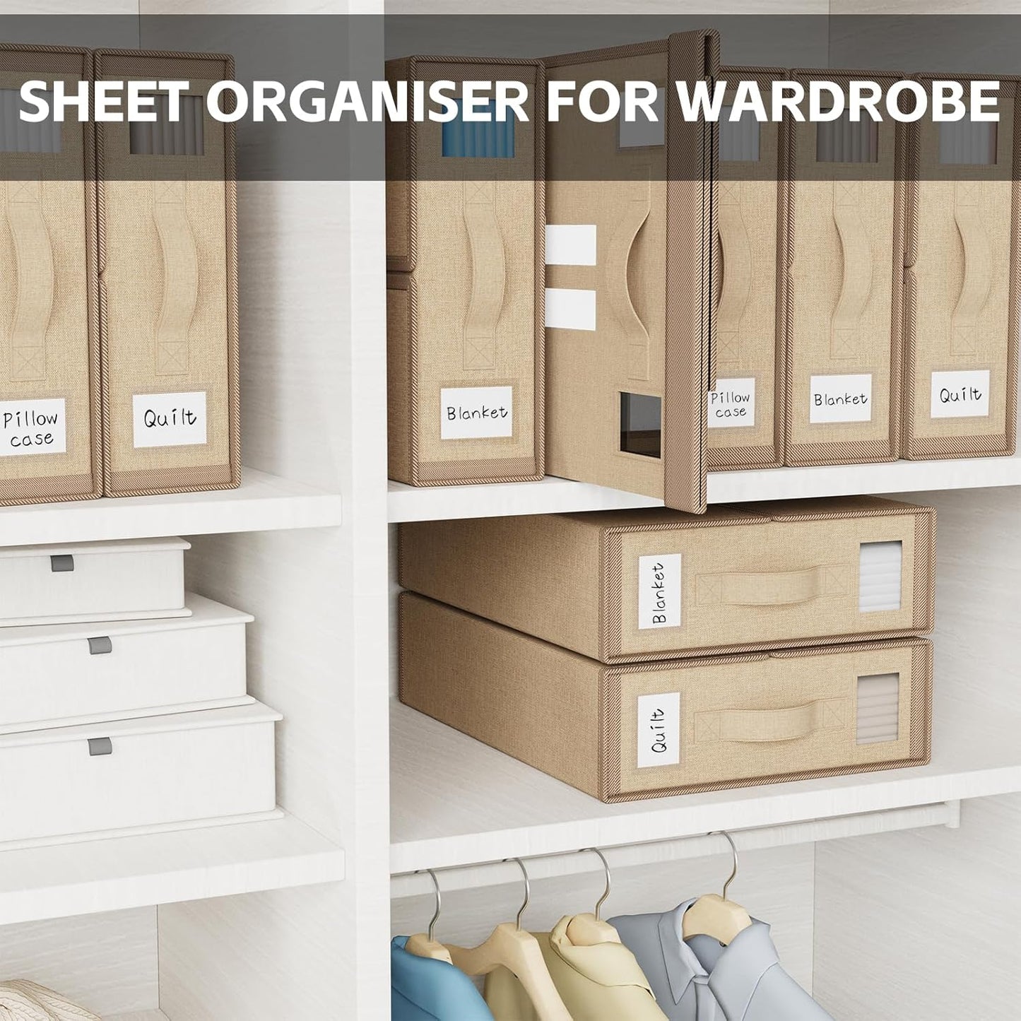 NAMIX Bed Sheet Organizer Storage Boxes for Linen Closet Oxford Cloth 6Pk NEW