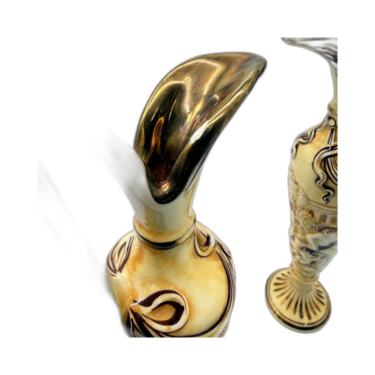 VINTAGE R. Capodi Monte Italian Made Pair Of Decorative Ceramic Vases