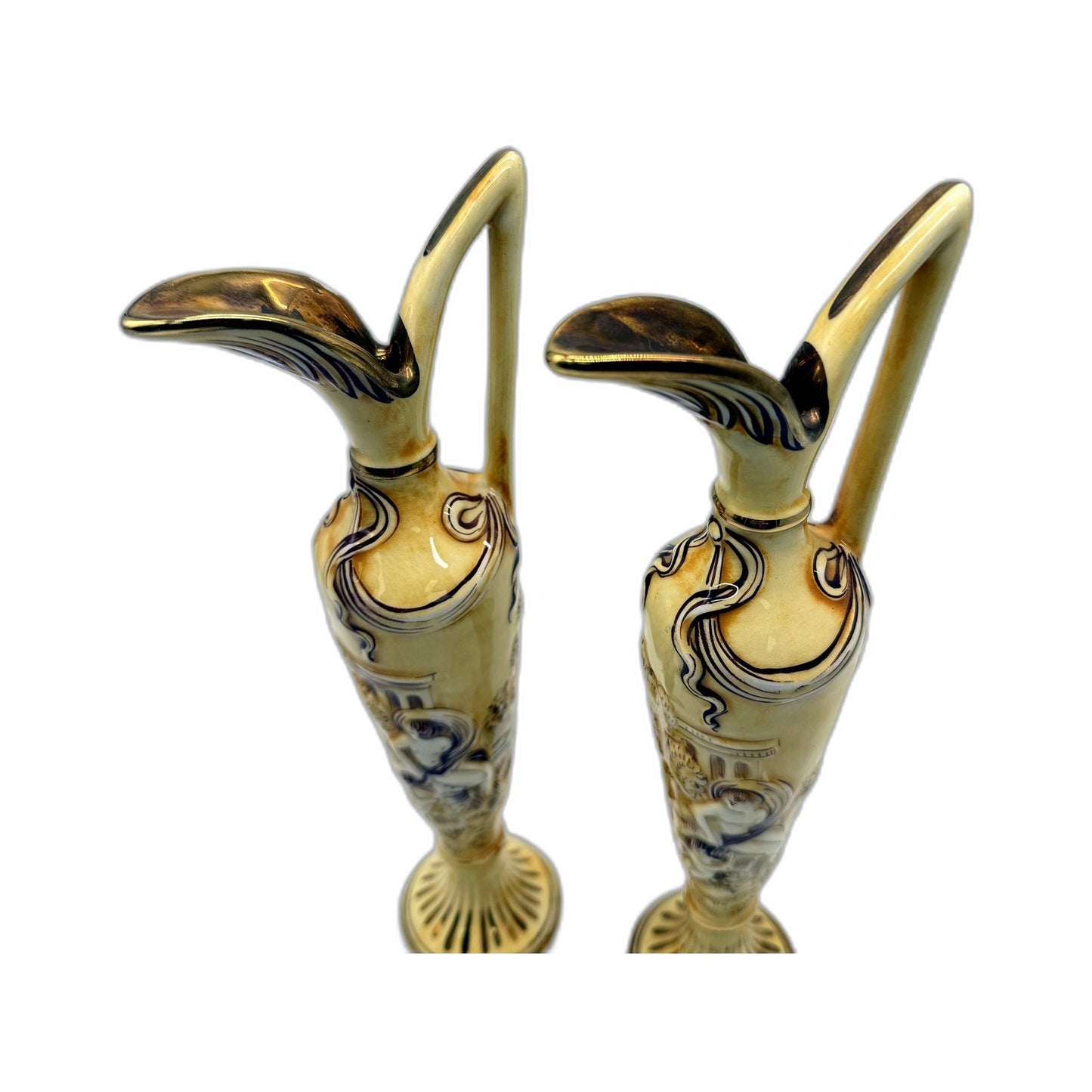 VINTAGE R. Capodi Monte Italian Made Pair Of Decorative Ceramic Vases