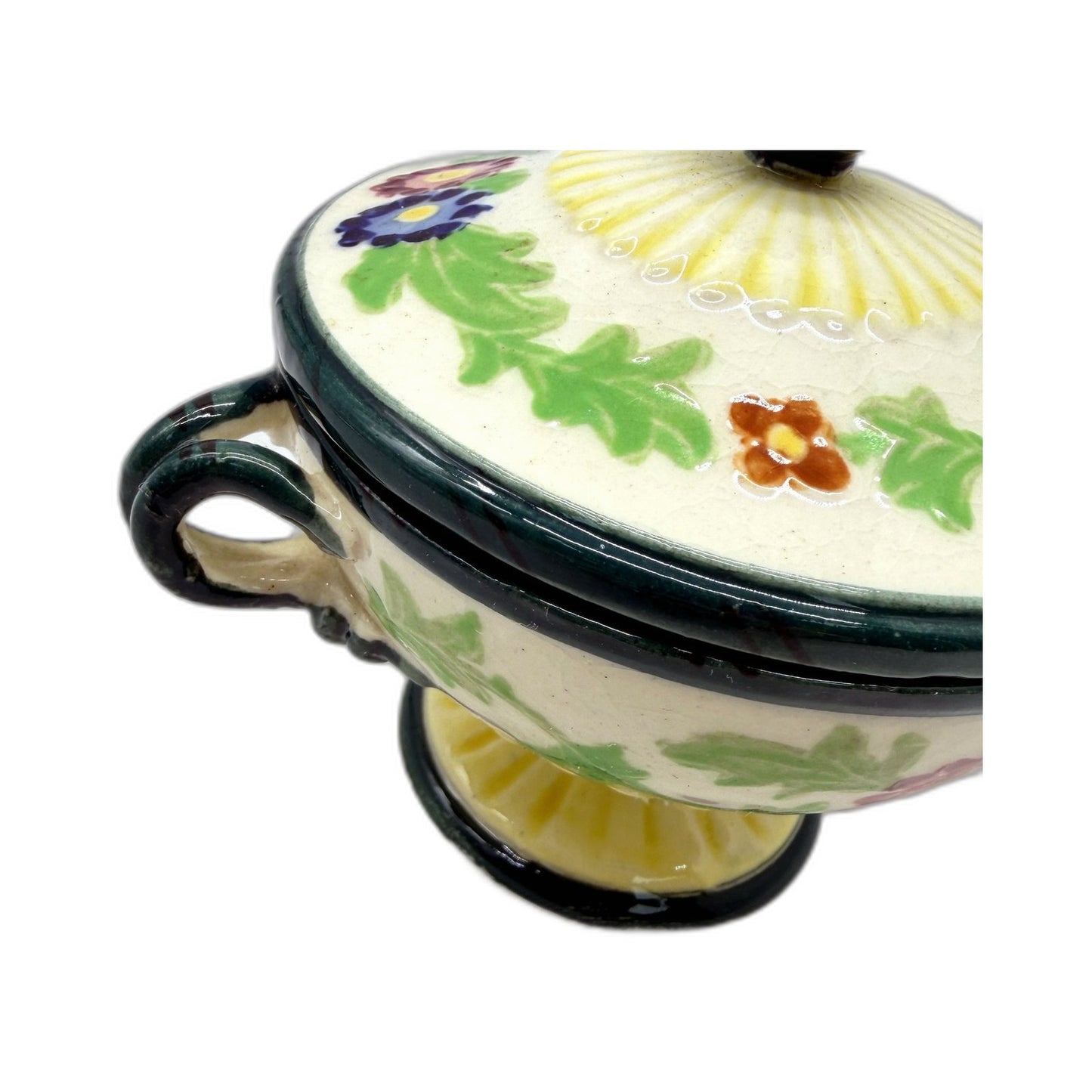 VINTAGE Maruhon Ware Hand Painted In Japan Ceramic Sugar Bowl With Lid