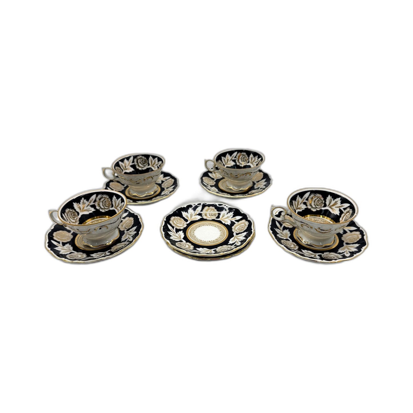Bavaria Germany Maria Theresa Fine Porcelain 4 Expresso Cup & 6 Saucers Set