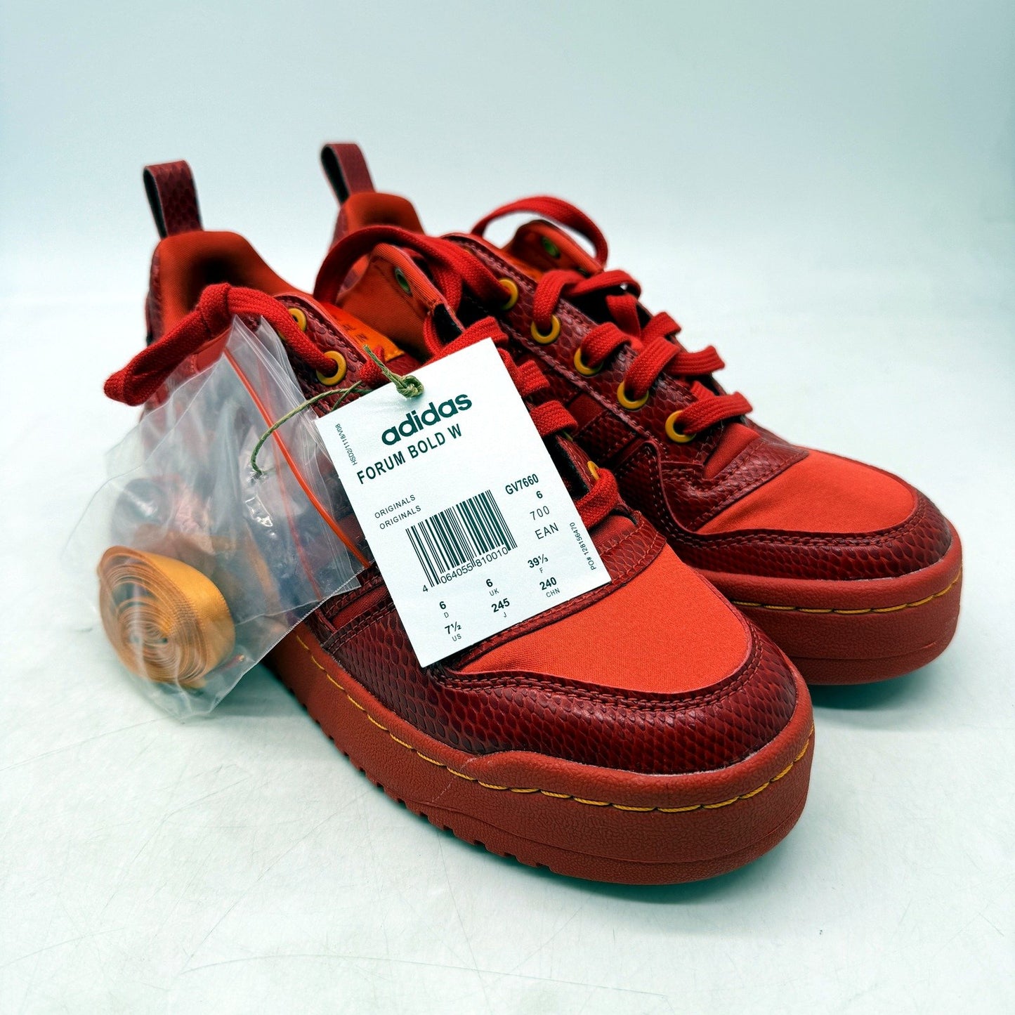 adidas Womens Forum Bold Platform Sneakers in Red & Orange Size US 7.5 NEW