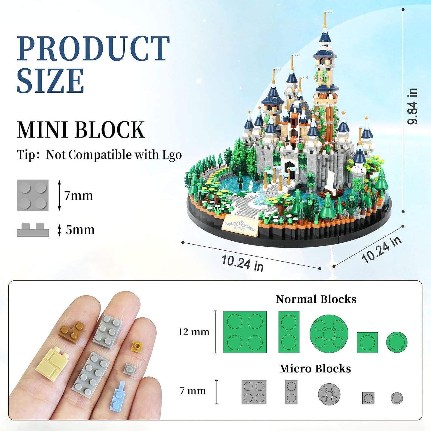 OundarM Fairy Castle Mini Building Set Architectural Micro Blocks Ages 10+NEW