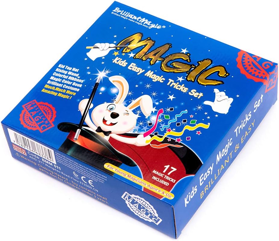 BrilliantMagic Kids Magic Tricks Set Box 10 Great Props Complete Show Blue NEW