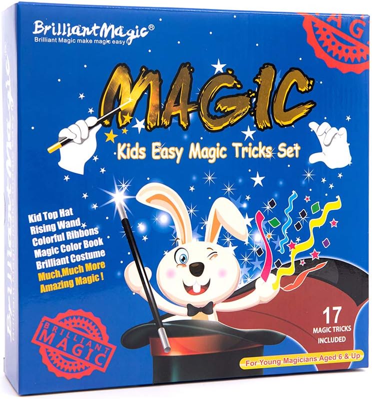 BrilliantMagic Kids Magic Tricks Set Box 10 Great Props Complete Show Blue NEW