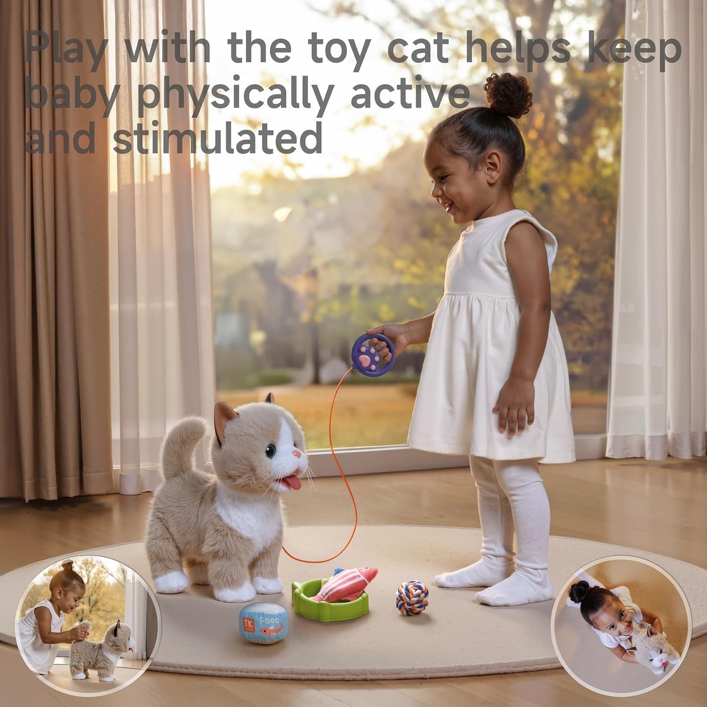 TUMAMA Interactive Plush Toy Kittens with Remote Control & Accessories NEW