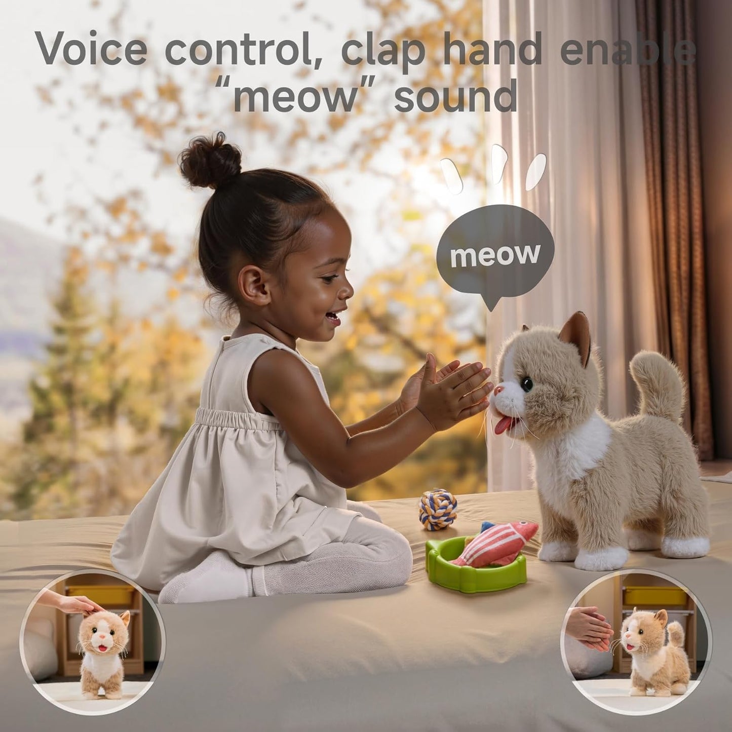 TUMAMA Interactive Plush Toy Kittens with Remote Control & Accessories NEW
