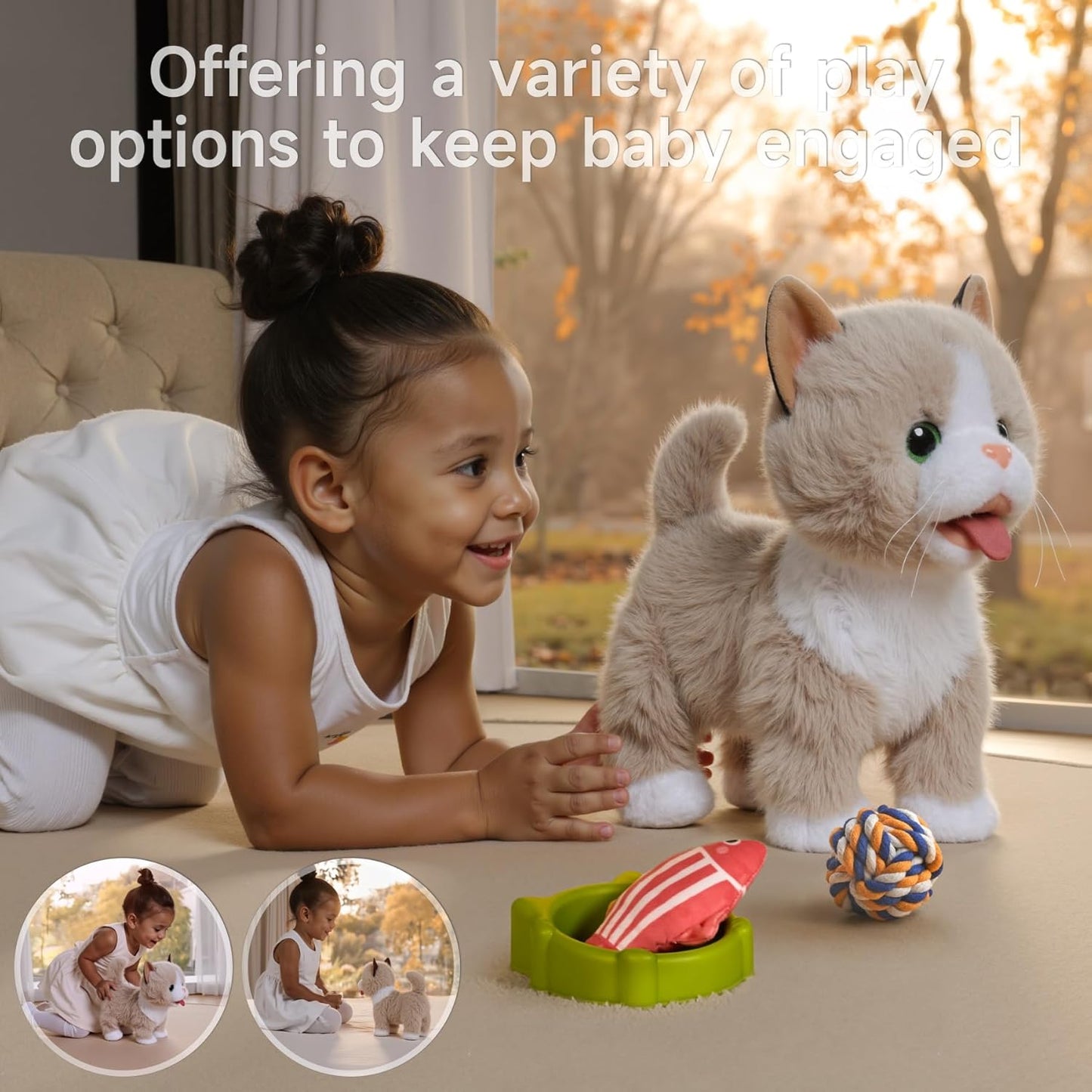 TUMAMA Interactive Plush Toy Kittens with Remote Control & Accessories NEW