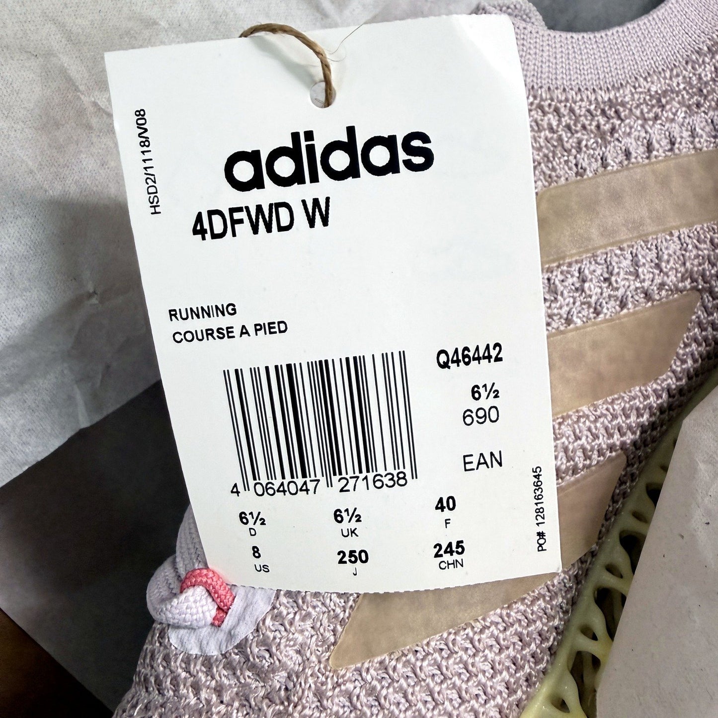 adidas Womens 4DFWD Lilac Pink Boost Cushioned Running Shoes US 8 DEMO