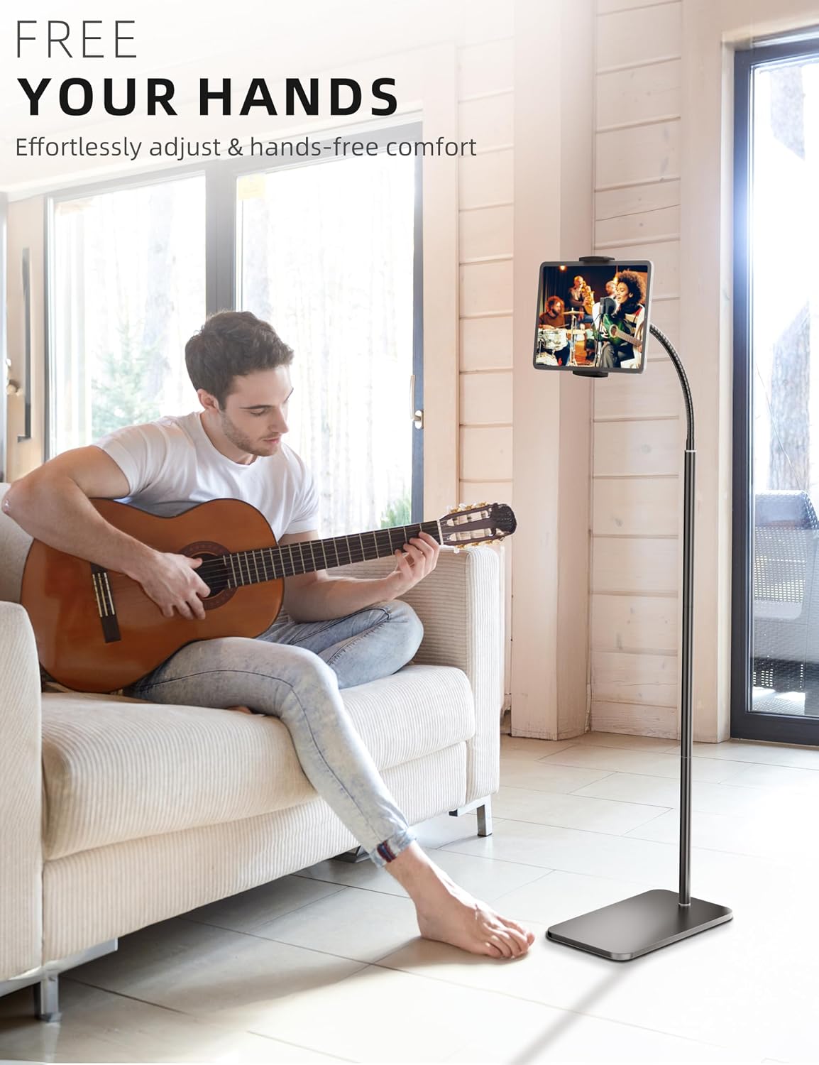 LanPavilion Adjustable Stands Tablet Floor Stand Metal Holder Flexible Arm NEW