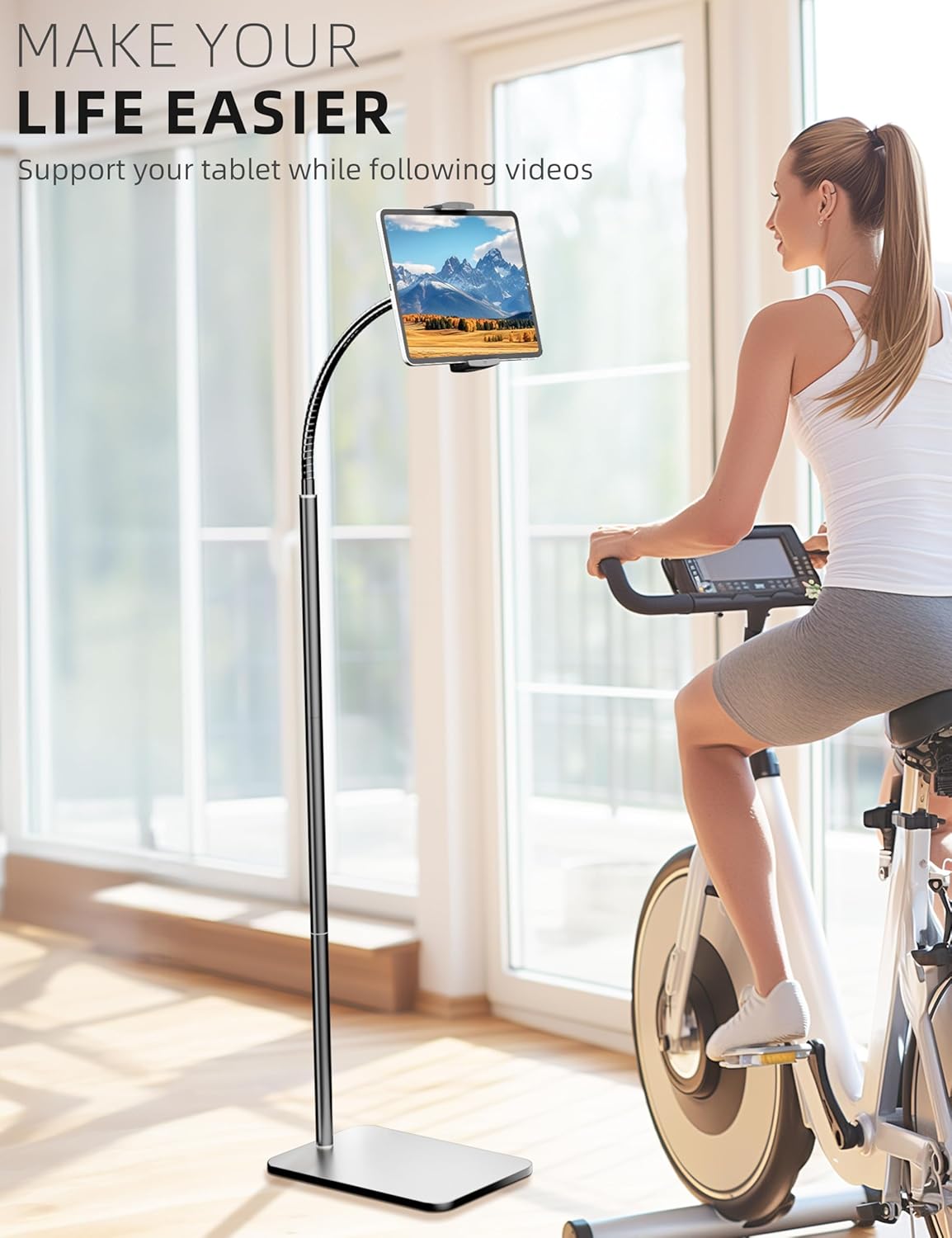 LanPavilion Adjustable Stands Tablet Floor Stand Metal Holder Flexible Arm NEW