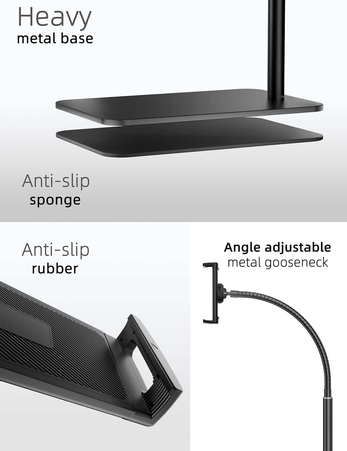 LanPavilion Adjustable Stands Tablet Floor Stand Metal Holder Flexible Arm NEW
