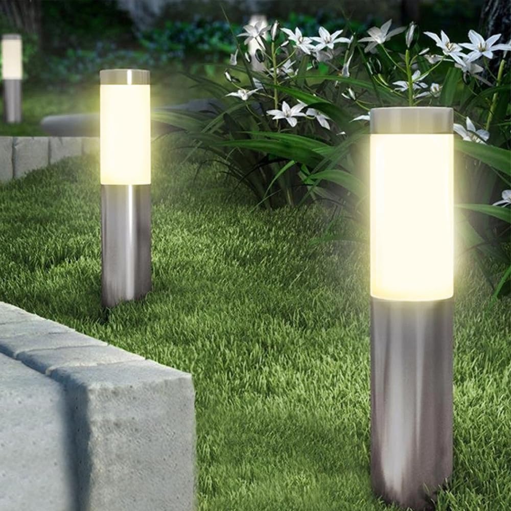 YOOGAO Home Outdoor LED Garden Pathway Lights, Waterproof Silver Decking & DEMO
