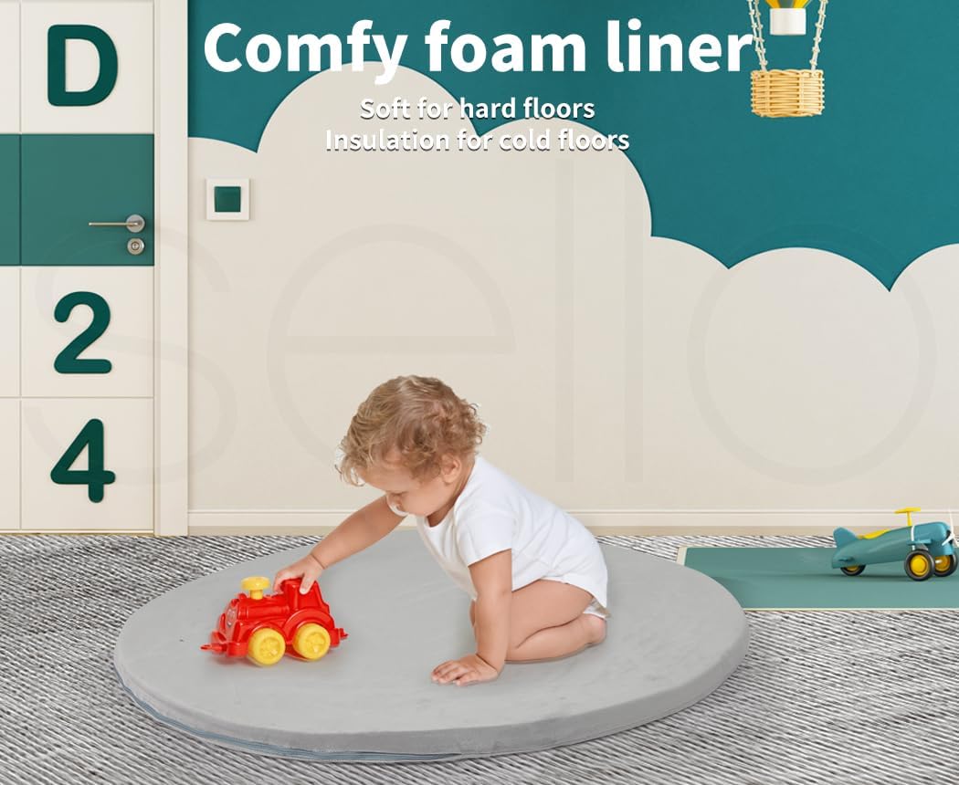 Bo Peep Kids Playpen Mat Comfy Soft Foam Soft Grey Barrier Toy Pad *No Balls NEW