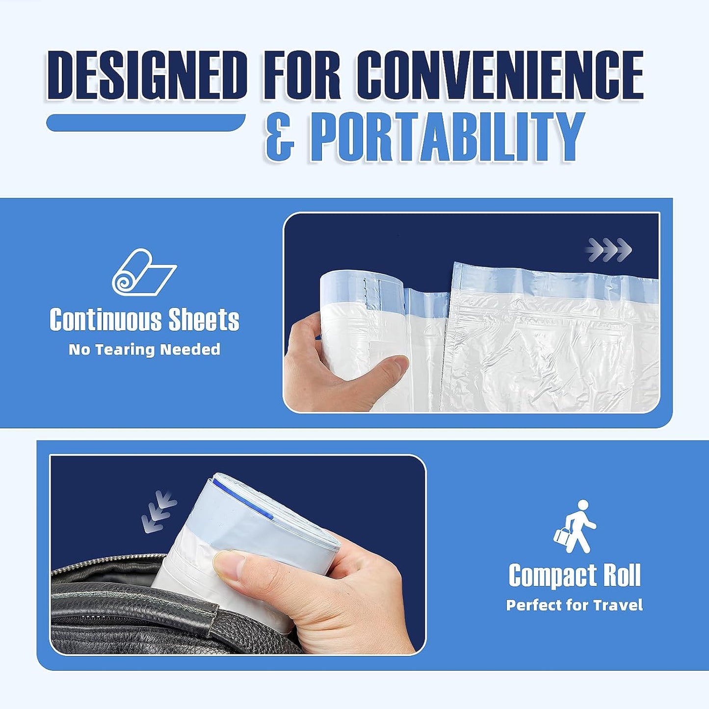 OPAFOBEF Leak-Proof Bedside Toilet Bags with Absorbent Pads Waste Water NEW
