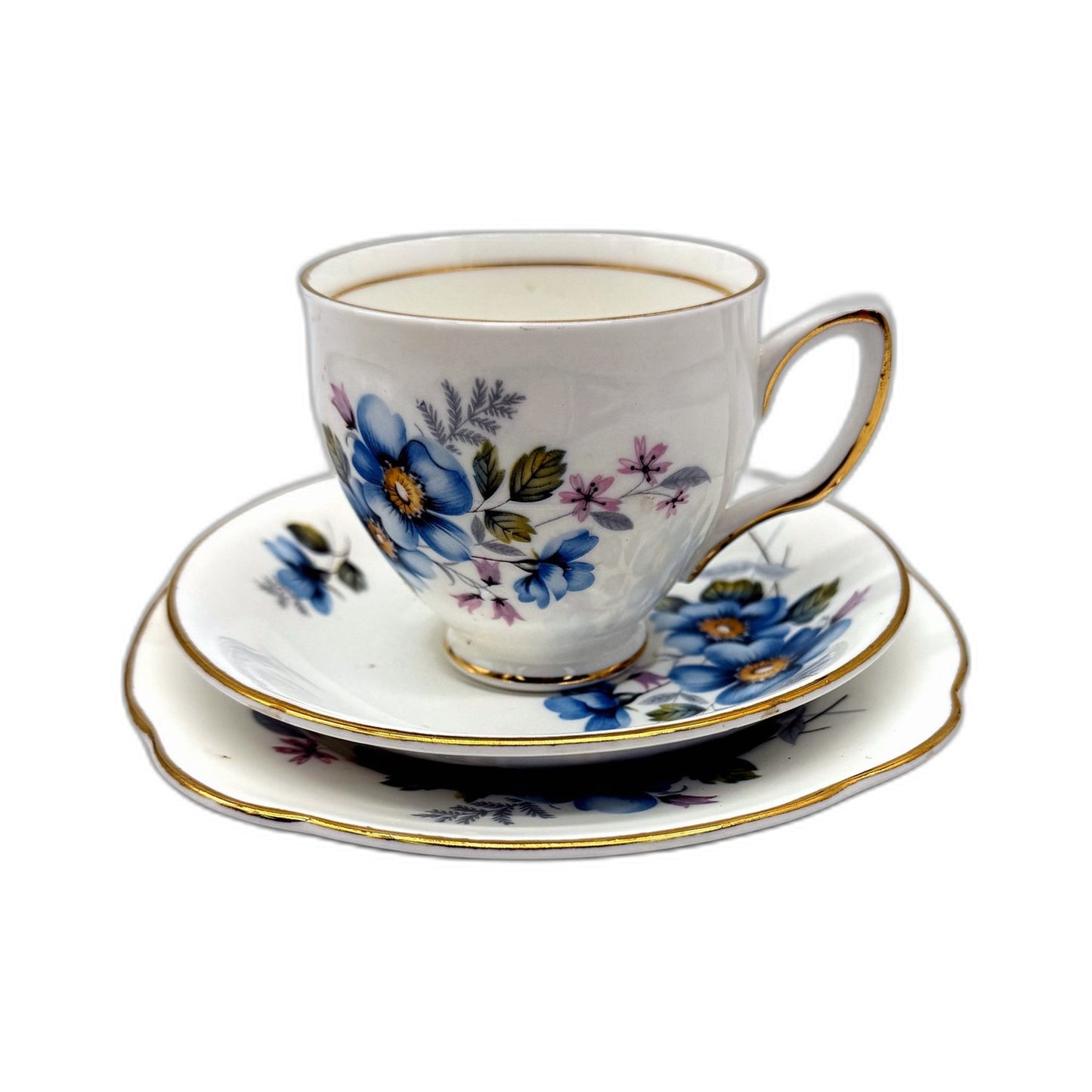 VINTAGE Duchess 3 Piece Bone China Made In England Floral Tea Cup and Saucer Set