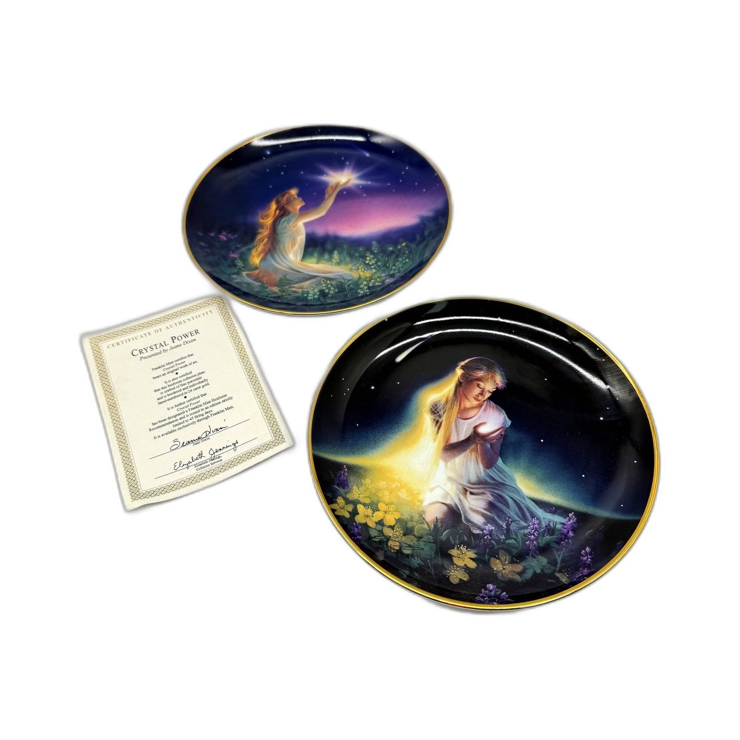 COLLECTABLE Franklin Mint Crystal Power Decorative Collector Plate 2 Pack 