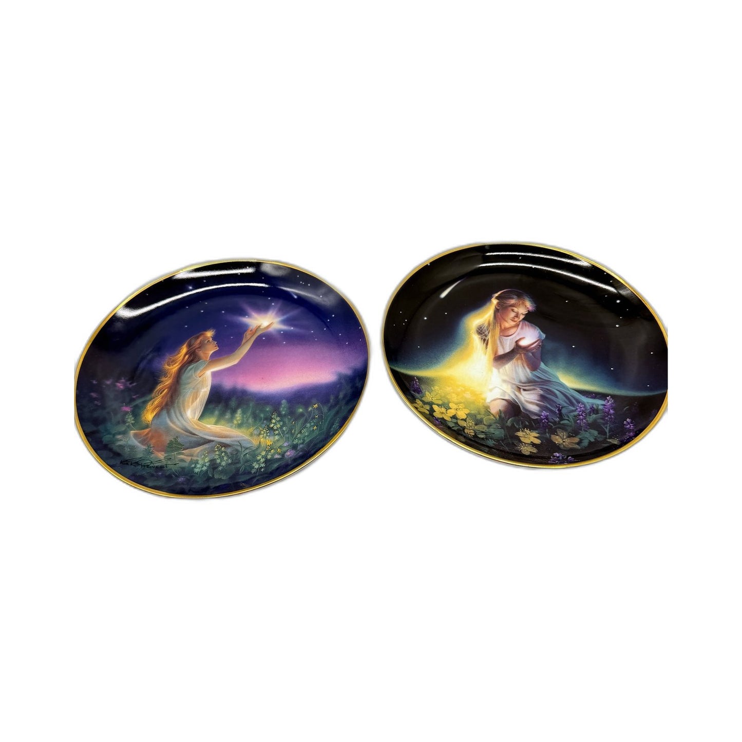 COLLECTABLE Franklin Mint Crystal Power Decorative Collector Plate 2 Pack