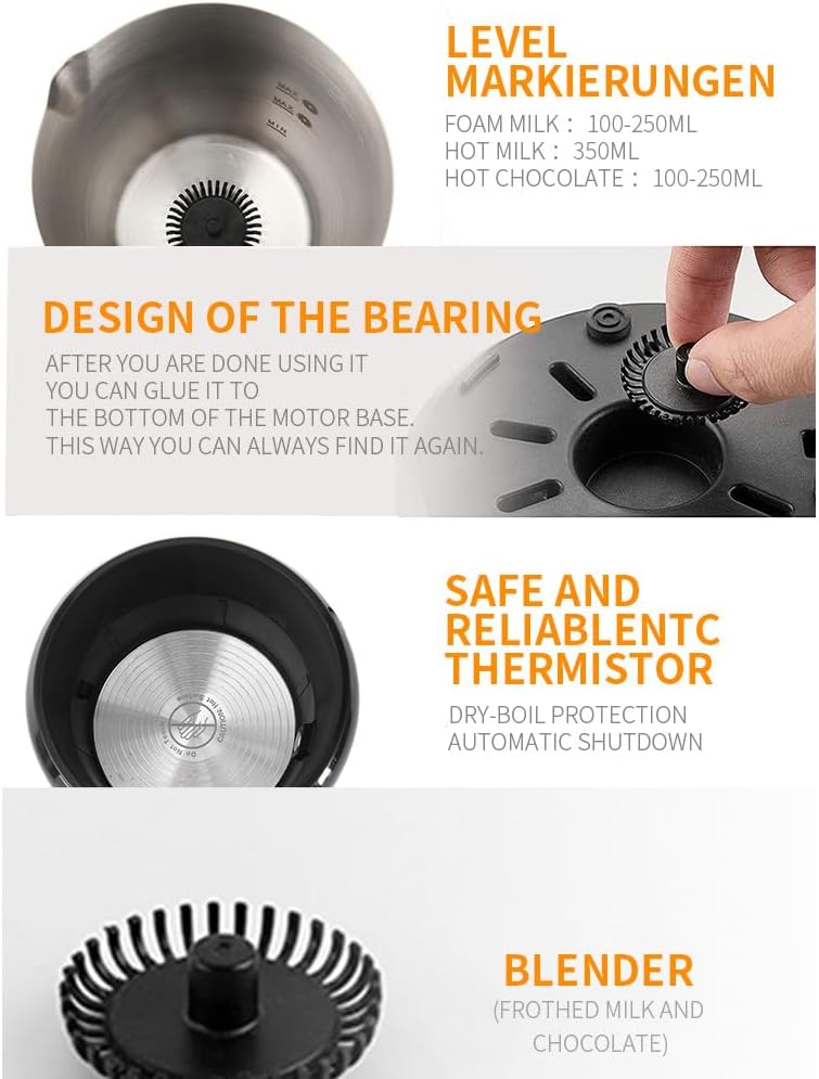 DBDKNQGB Instant 4-in-1 Milk Frother and Steamer with Stainless Steel NEW