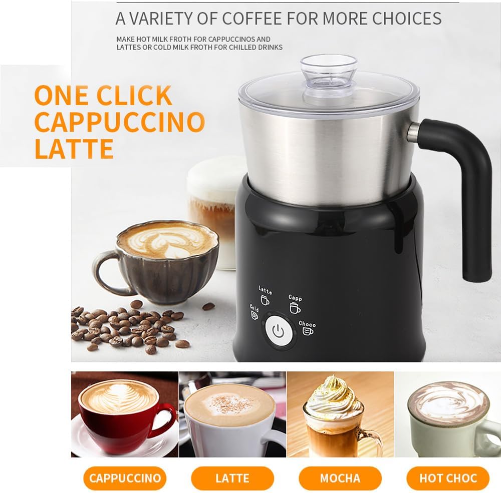 DBDKNQGB Instant 4-in-1 Milk Frother and Steamer with Stainless Steel NEW