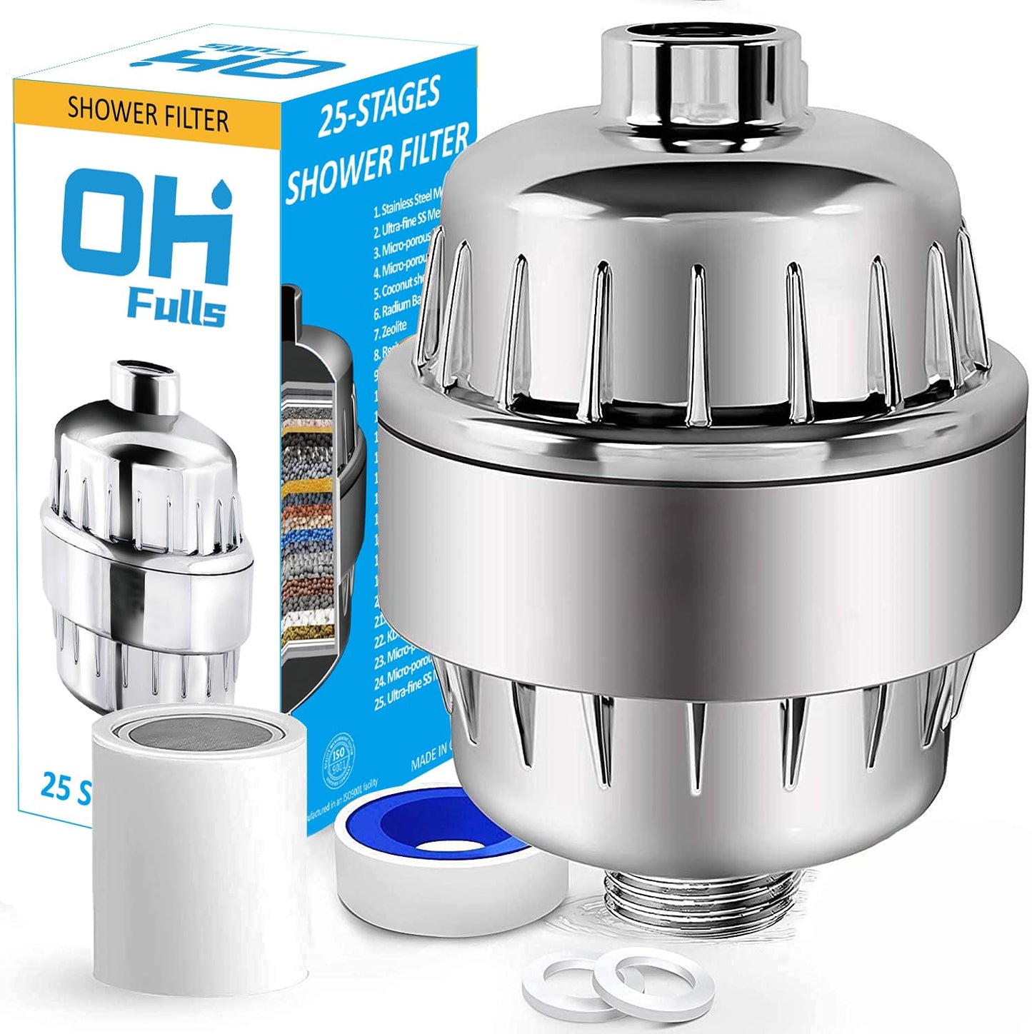 OHFULLS 25 Showerhead Filters Stage Shower Filter with Vitamin C for Hard NEW