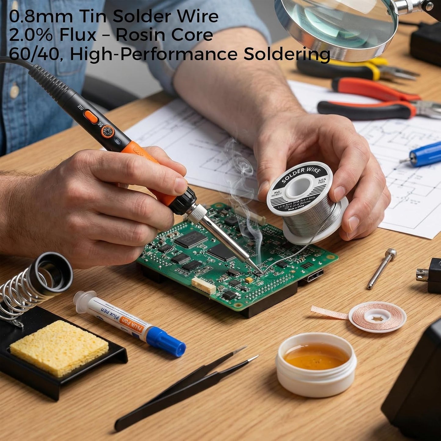 Auszivor 60W Adjustable Temperature Soldering Iron Kit Electronics Repair DEMO