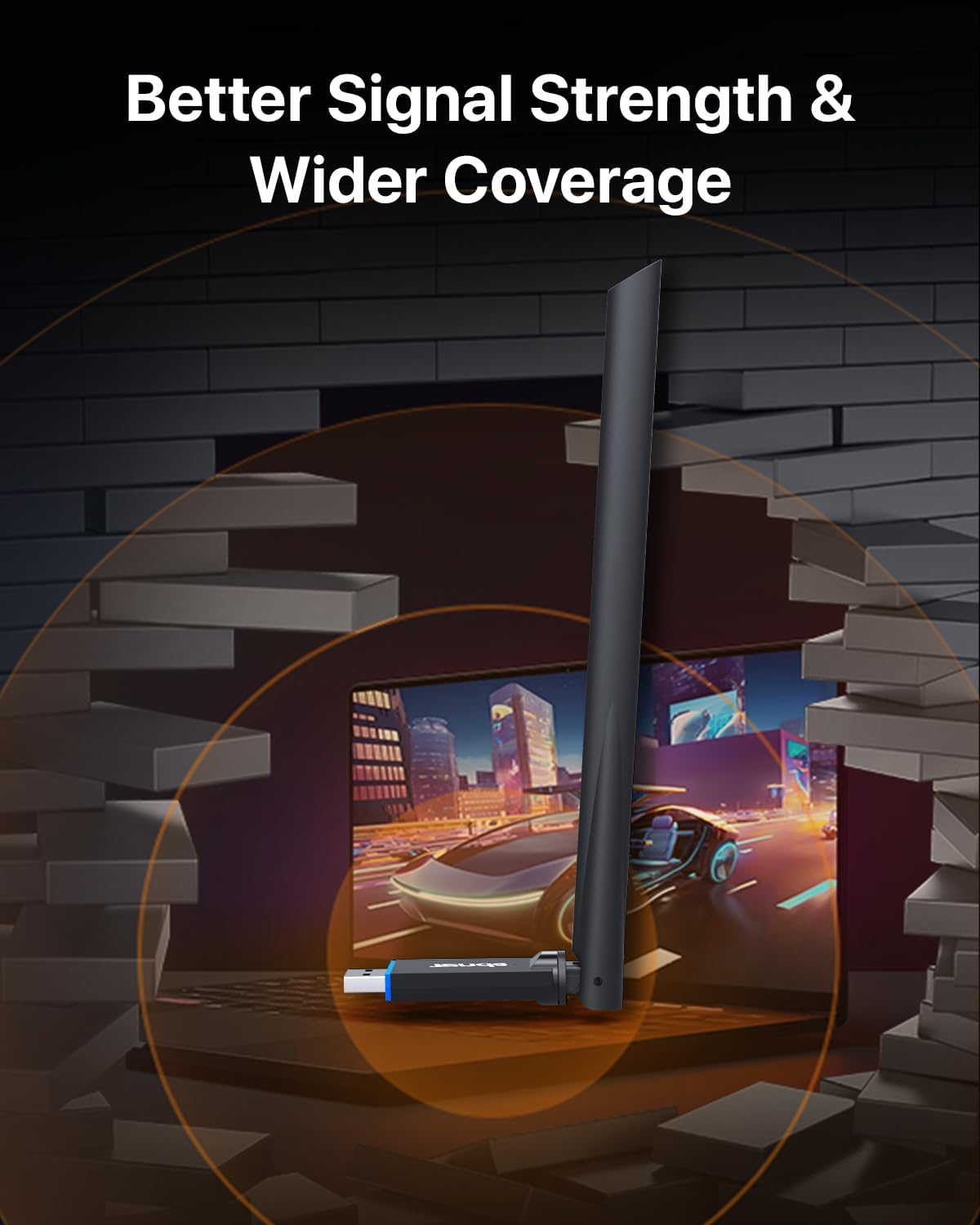 Tenda AX900 WiFi 6 Dual-Band USB Network Adapter for Desktop PC - Black DEMO