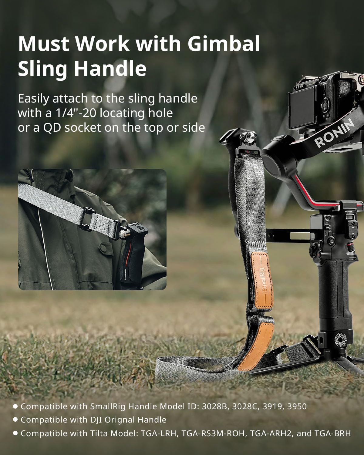SMALLRIG Weight-Reducing Shoulder Strap for Handheld Stabilisers Black DEMO