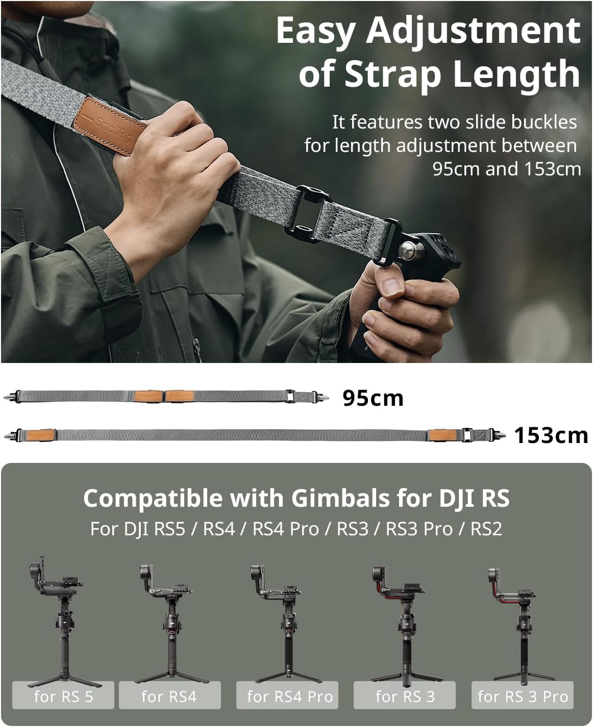 SMALLRIG Weight-Reducing Shoulder Strap for Handheld Stabilisers Black DEMO