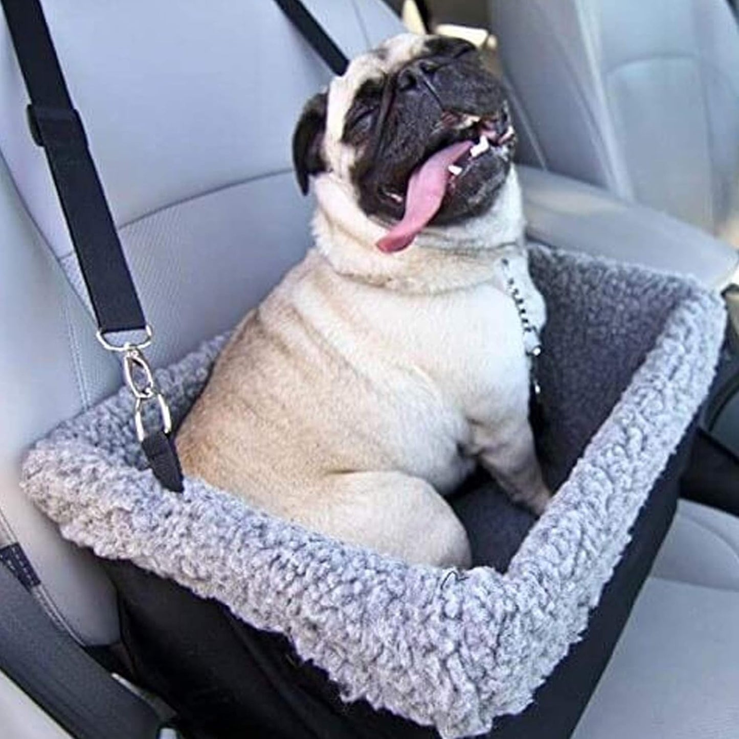 Devoted Doggy Deluxe Dog Booster Car Seat Padded Cushioning Black-Grey NEW