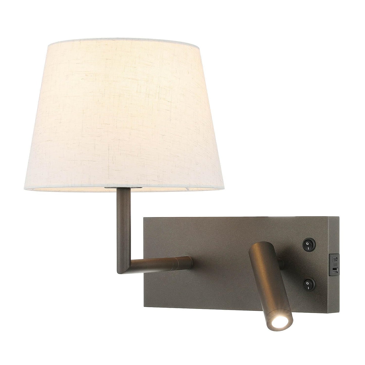 XiNBEi Lighting Bedside Wall Light with USB Adjustable Reading Lamp Dark NEW