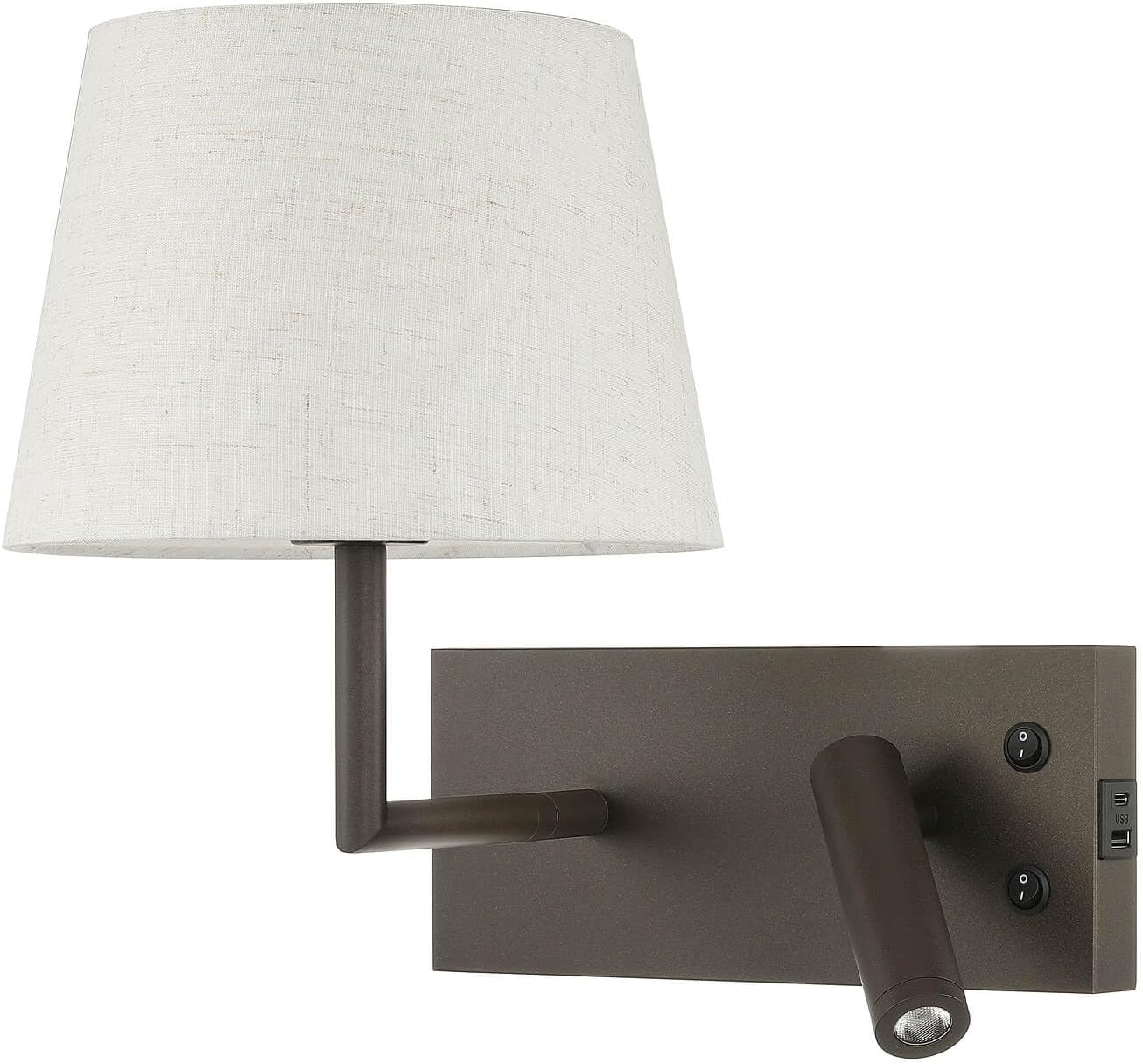 XiNBEi Lighting Bedside Wall Light with USB Adjustable Reading Lamp Dark NEW