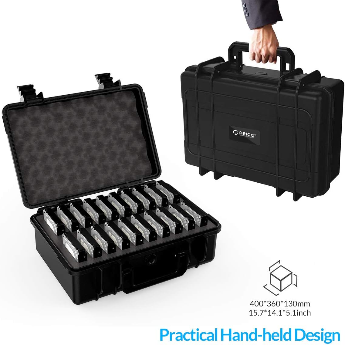 ORICO 20 Enclosures Bay Hard Drive Storage Case Protective Enclosure NEW