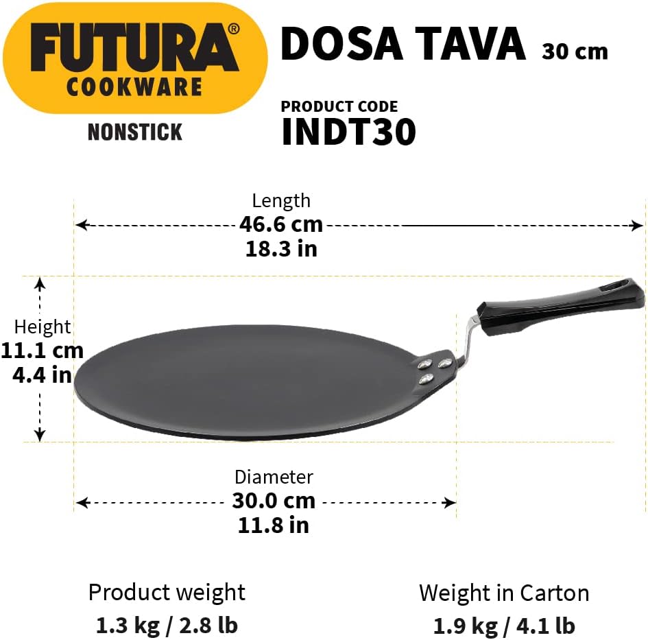 Futura Induction Compatible Non-Stick Dosa Tava Frying Pan 30cm Diameter DEMO