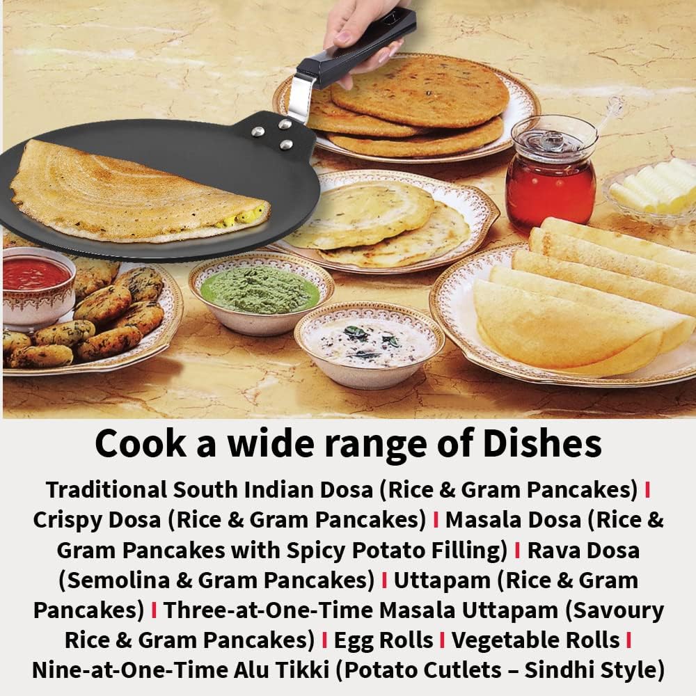 Futura Induction Compatible Non-Stick Dosa Tava Frying Pan 30cm Diameter DEMO