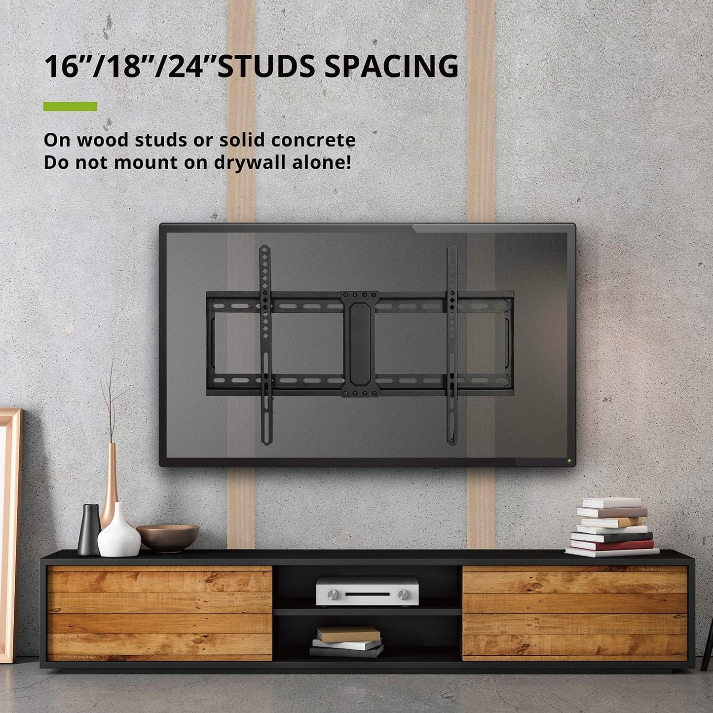 USX MOUNT Fixed TV Wall for 37-82 Inch TVs up to 132 Lbs, Black DEMO