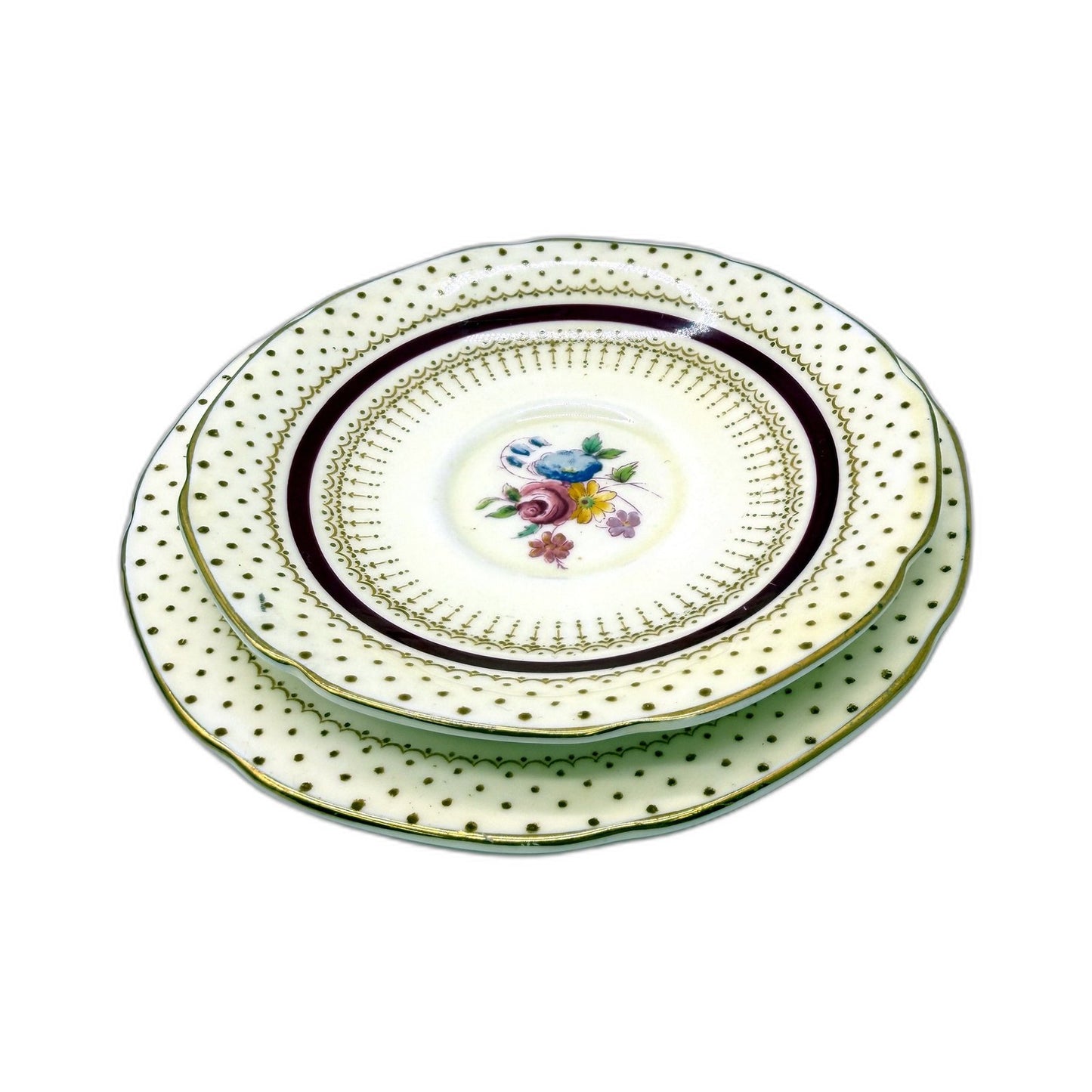 VINTAGE 10Piece Assorted Brands Floral Fine Bone China Saucer & Small Plate Set
