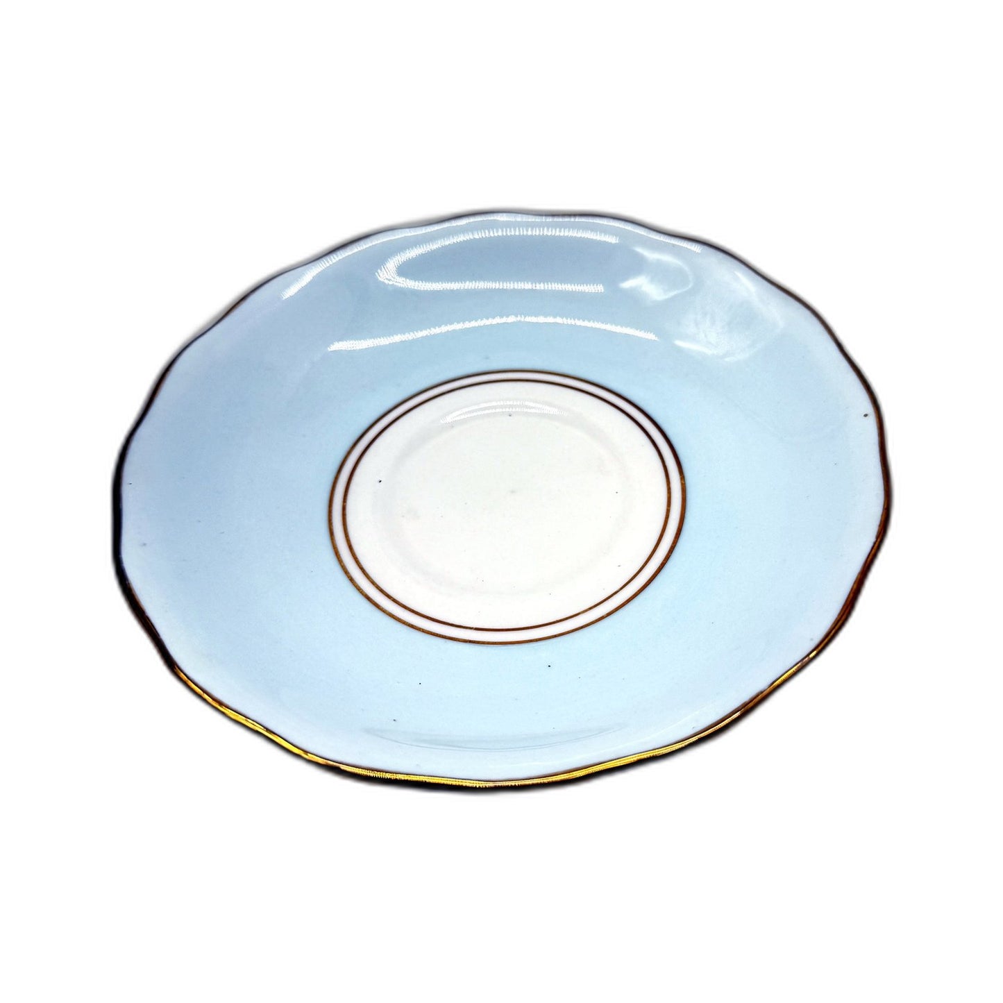 VINTAGE Royal Vale Porcelain Teacup and Saucer Set English Bone China Light Blue