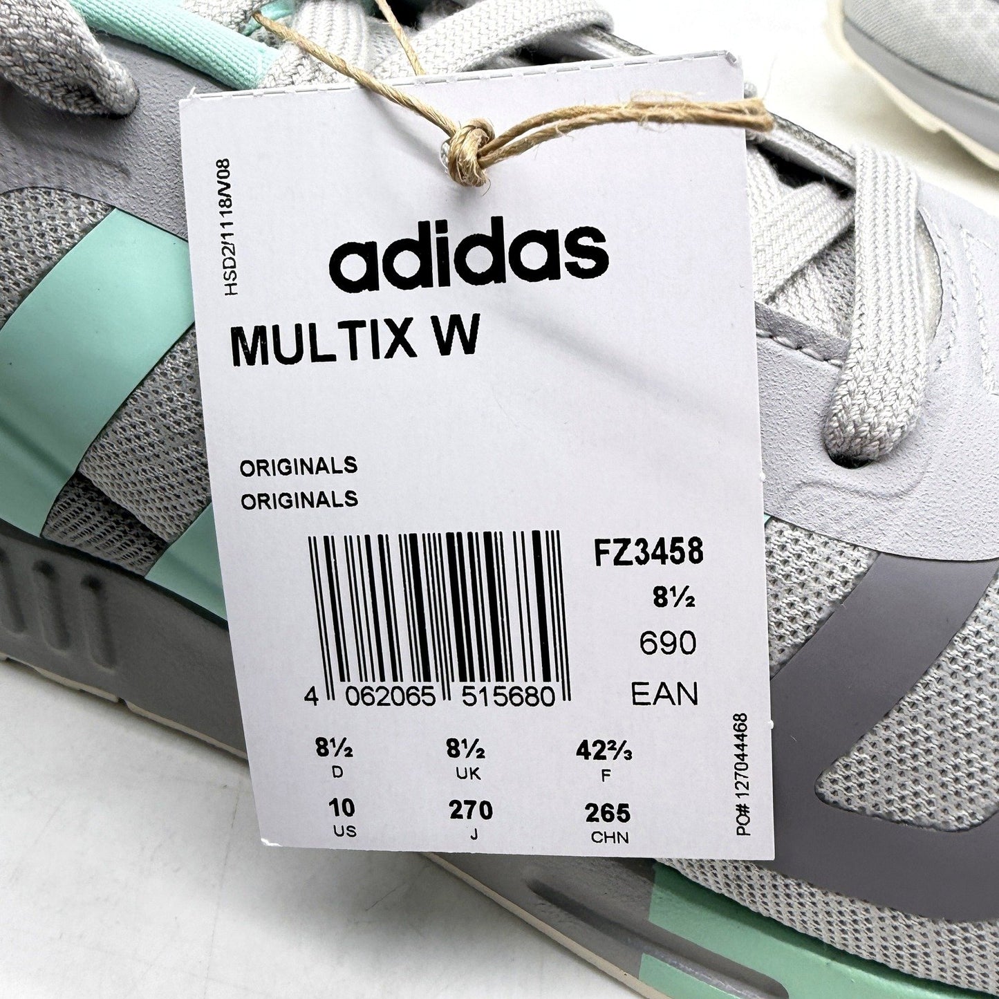 adidas Womens Multix Sneakers Gray Mint Green Athletic Shoes Size US 10 NEW