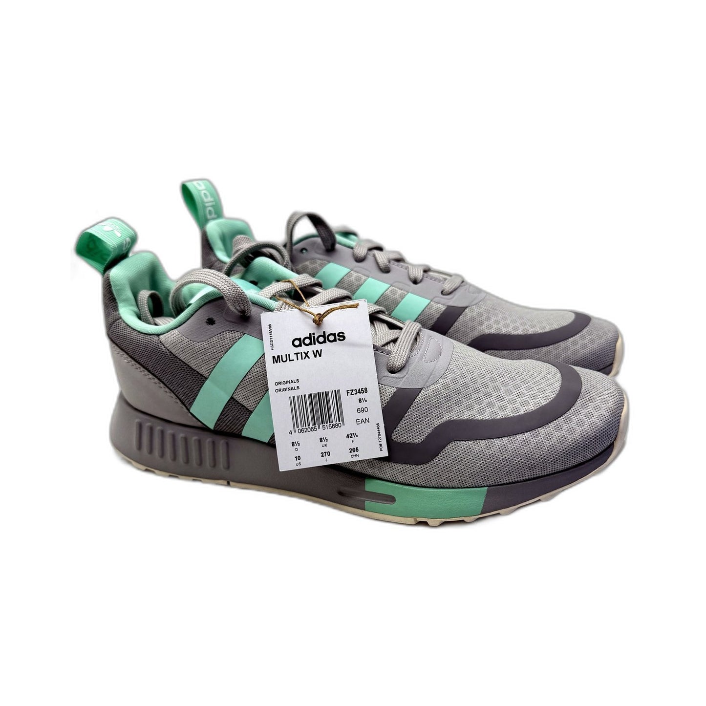 adidas Womens Multix Sneakers Gray Mint Green Athletic Shoes Size US 10 NEW
