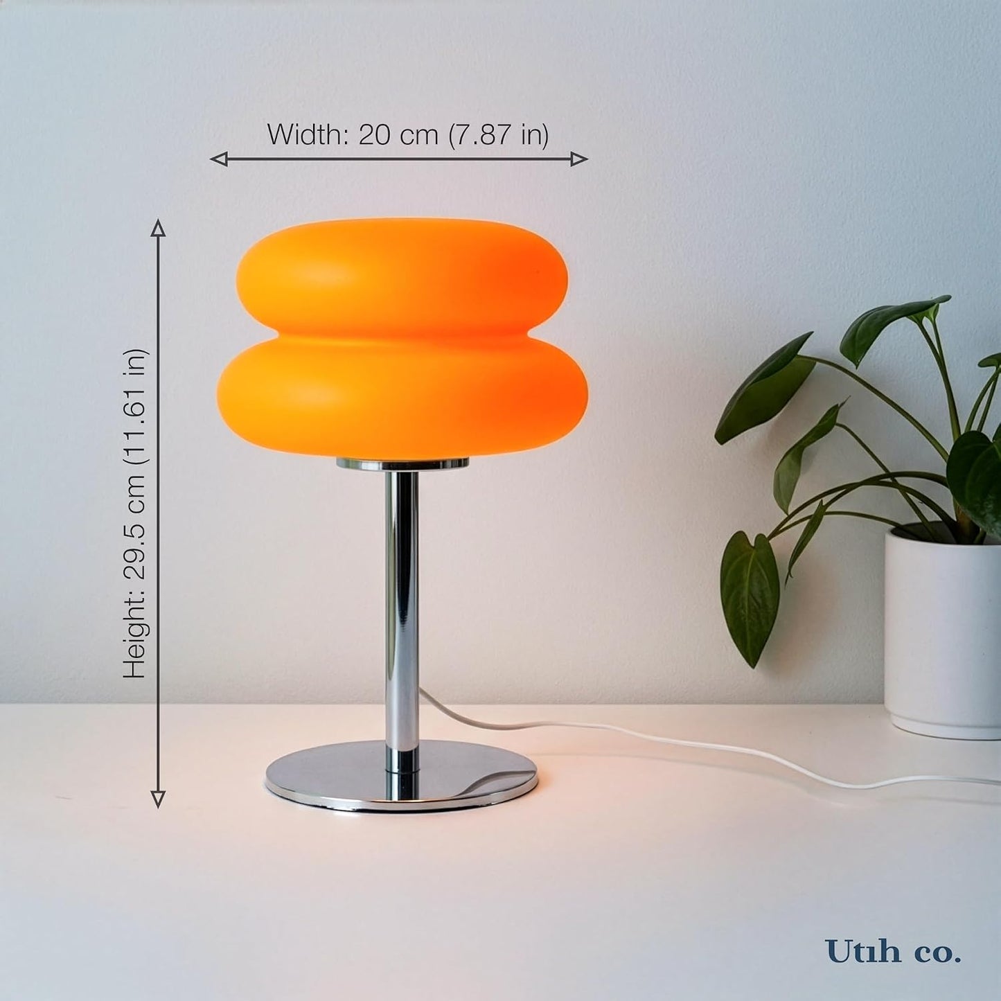 Orange Mushroom-Shaped Table Lamp with 3 Color Modes & Dimming, Small DEMO