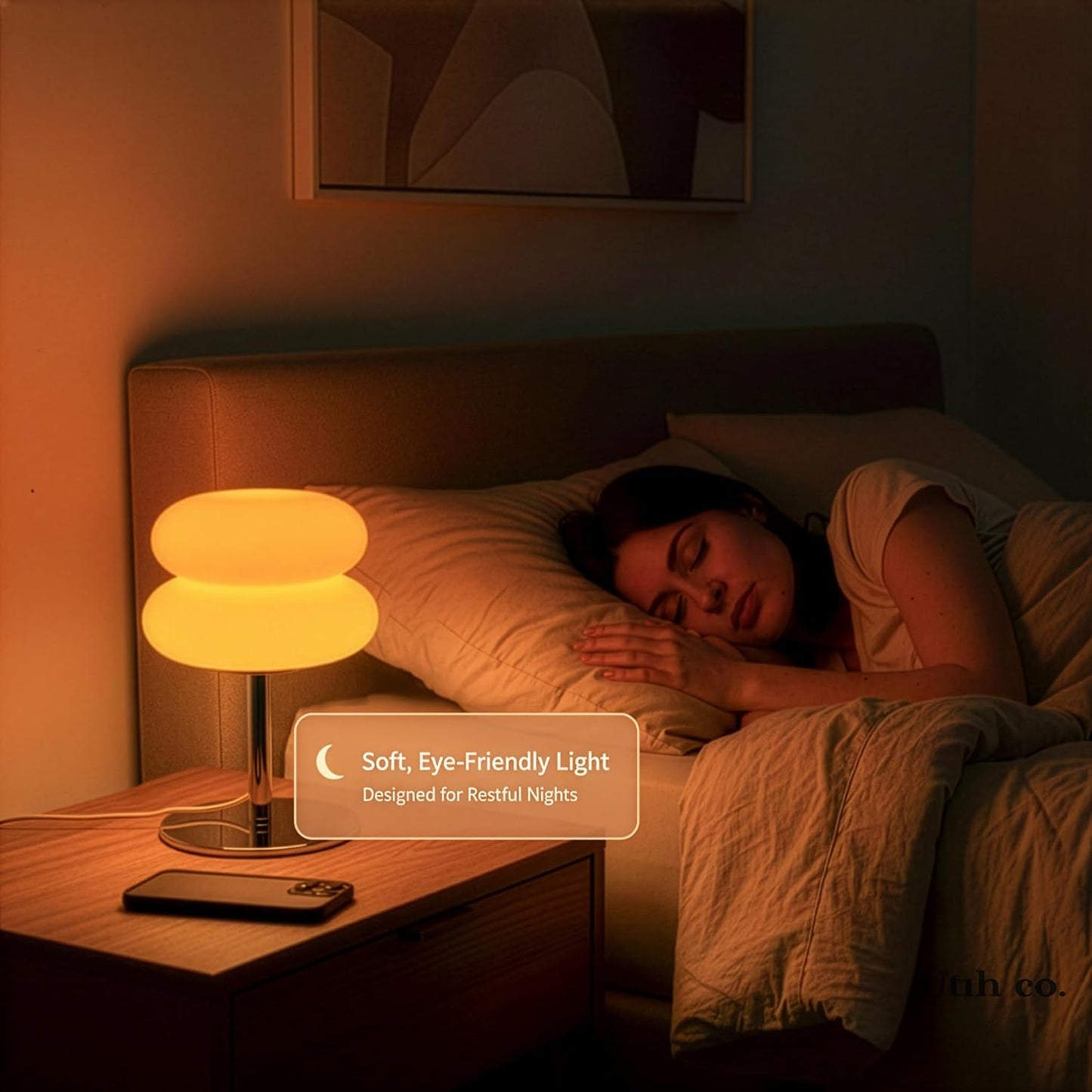 Orange Mushroom-Shaped Table Lamp with 3 Color Modes & Dimming, Small DEMO