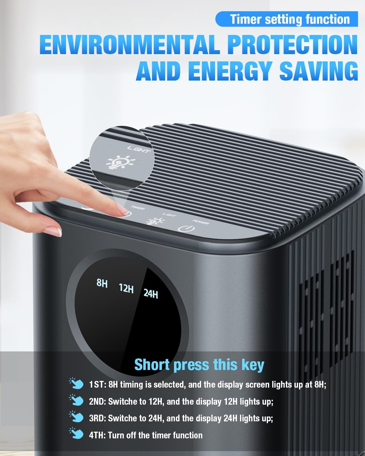 Homtronics 1700ml Dehumidifier with Timing Function for Home, Silver DEMO