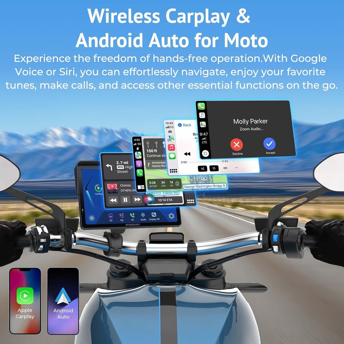 Wonsidary 7" Waterproof Smart GPS Navigation System for Motorcycle Car DEMO