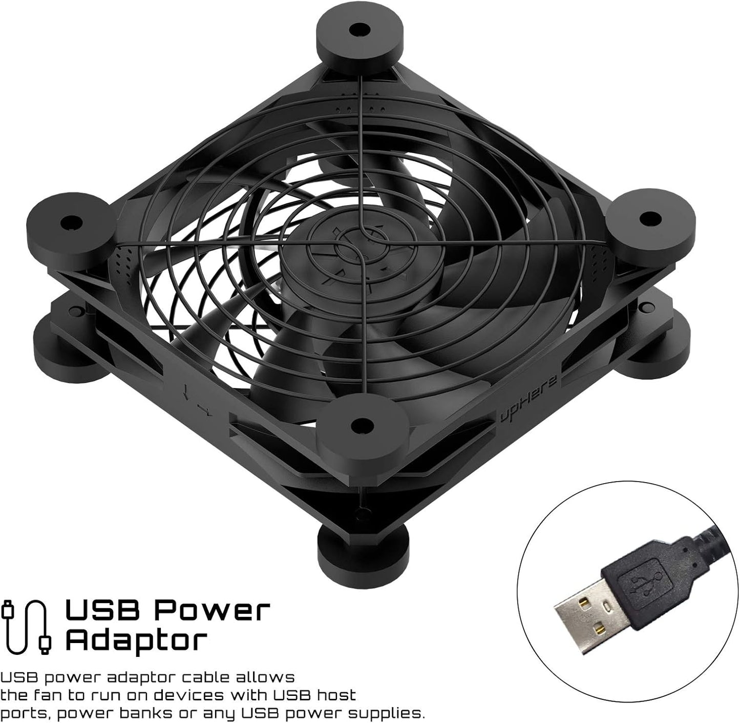 upHere Quiet USB Fans USB Powered Computer Cooling Fan with 3-Speed DEMO