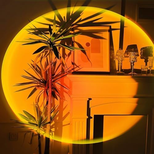 LEKEONE 16 Color Changing Sunset Lamp Projector Night Light for Bedroom, DEMO