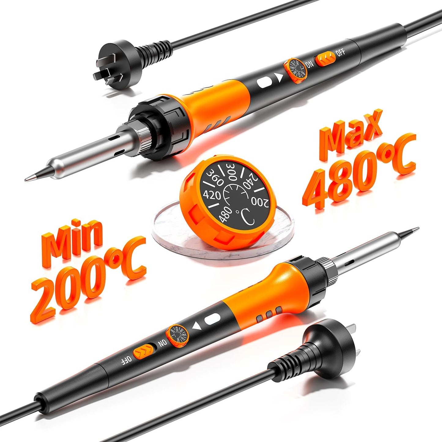 Carinlotte 60W Soldering Iron Kit with Ceramic Heater and 12-in-1 DEMO