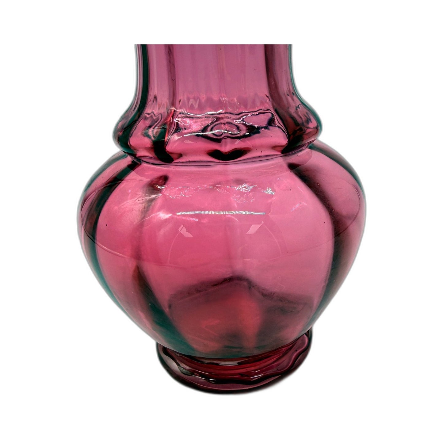 VINTAGE Decorative Pink Glass Scalloped Edge Flower Vase - Elegant Home Decor